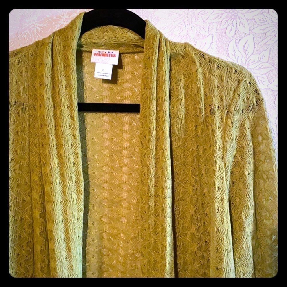 Ruby Rd. open front moss green cardi